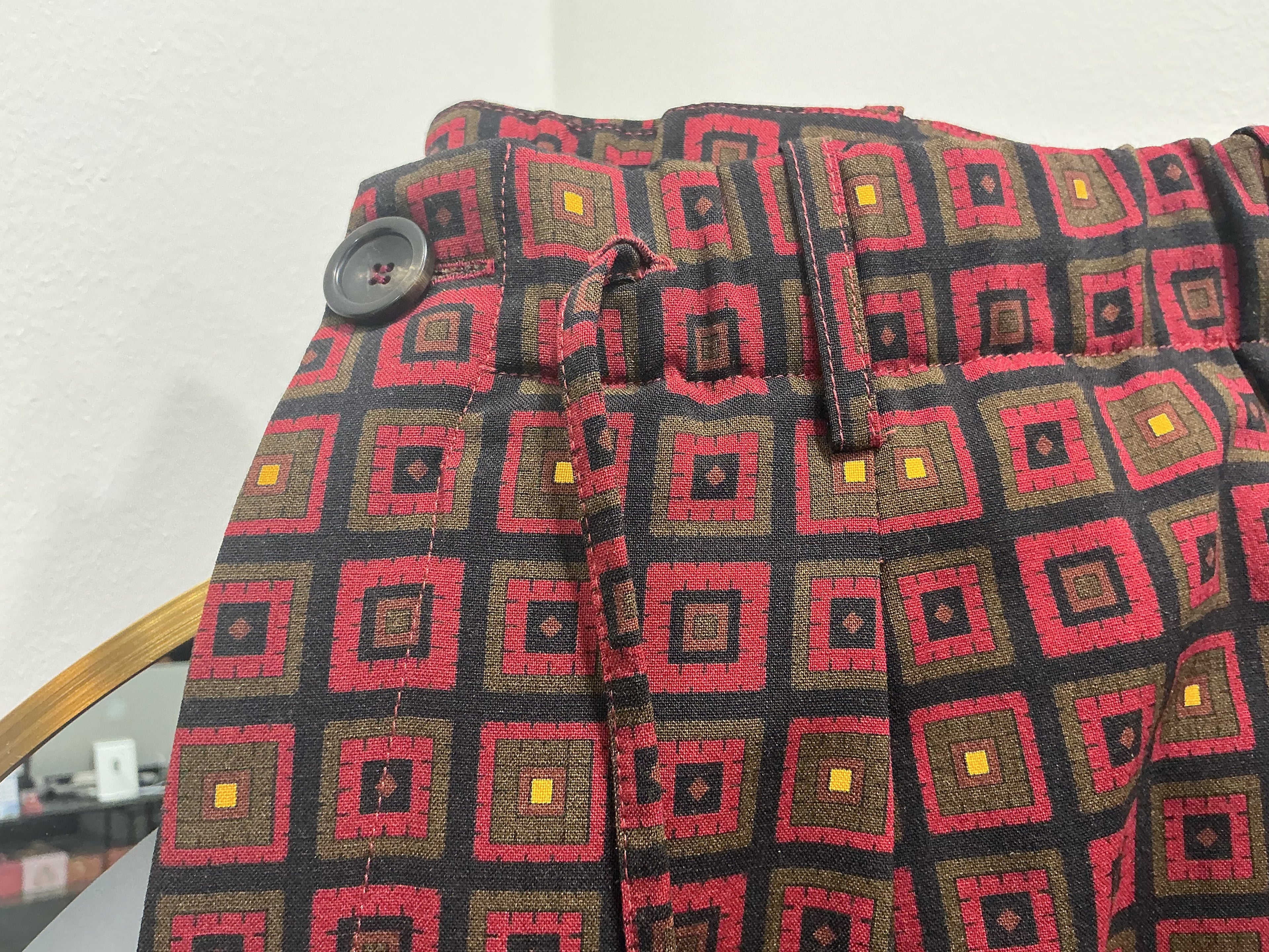 Pantalone Pierre Louis Mascia Lana Geometrico Rosso Scuro [Preloved]