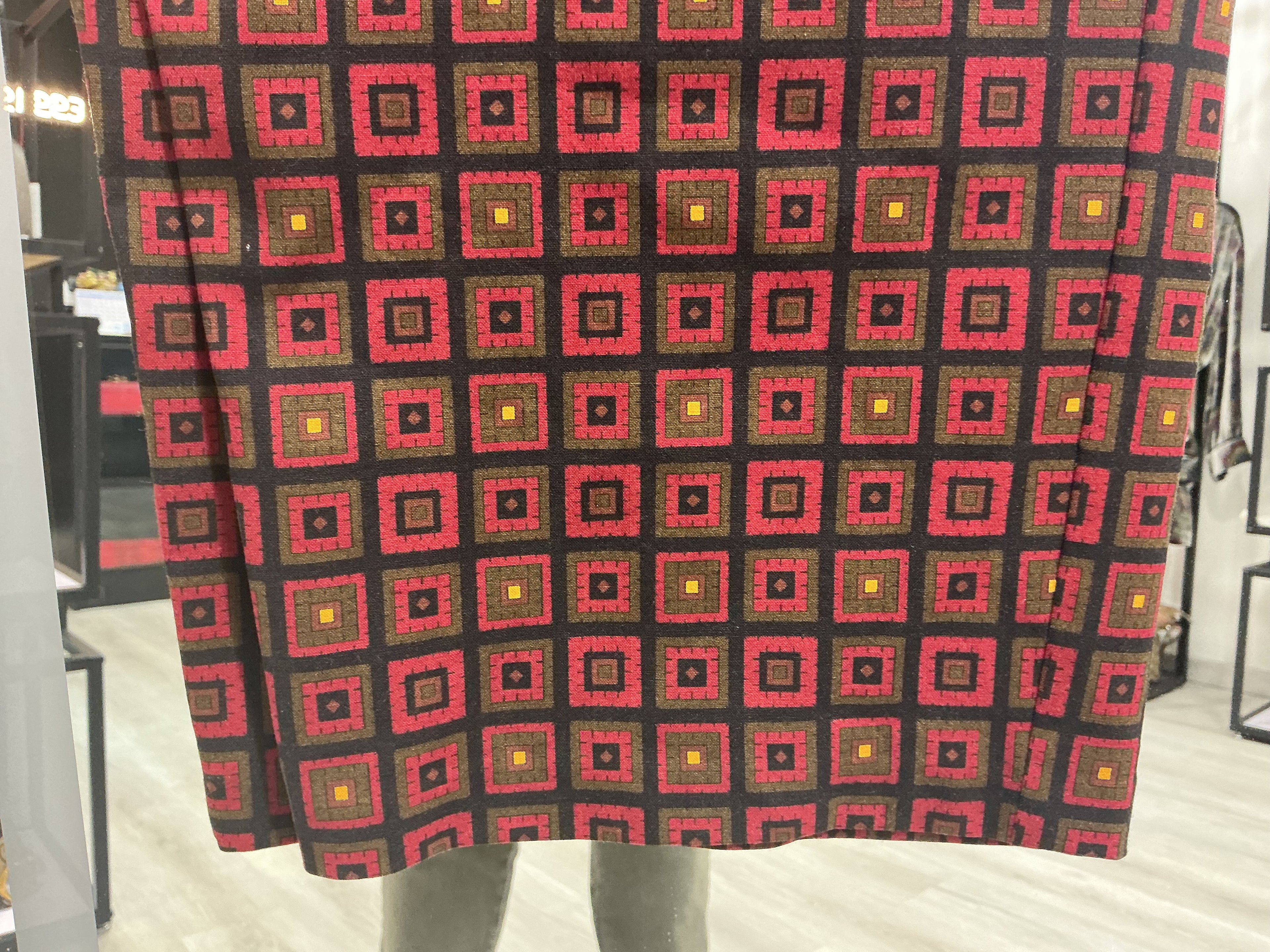 Pantalone Pierre Louis Mascia Lana Geometrico Rosso Scuro [Preloved]