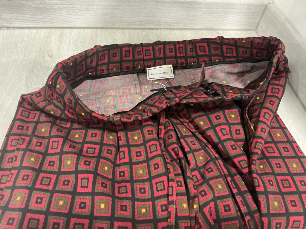 Pantalone Pierre Louis Mascia Lana Geometrico Rosso Scuro [Preloved]