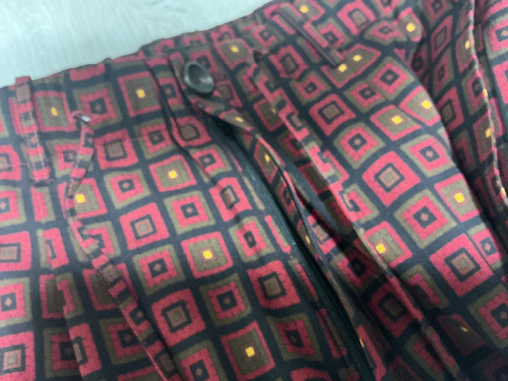 Pantalone Pierre Louis Mascia Lana Geometrico Rosso Scuro [Preloved]