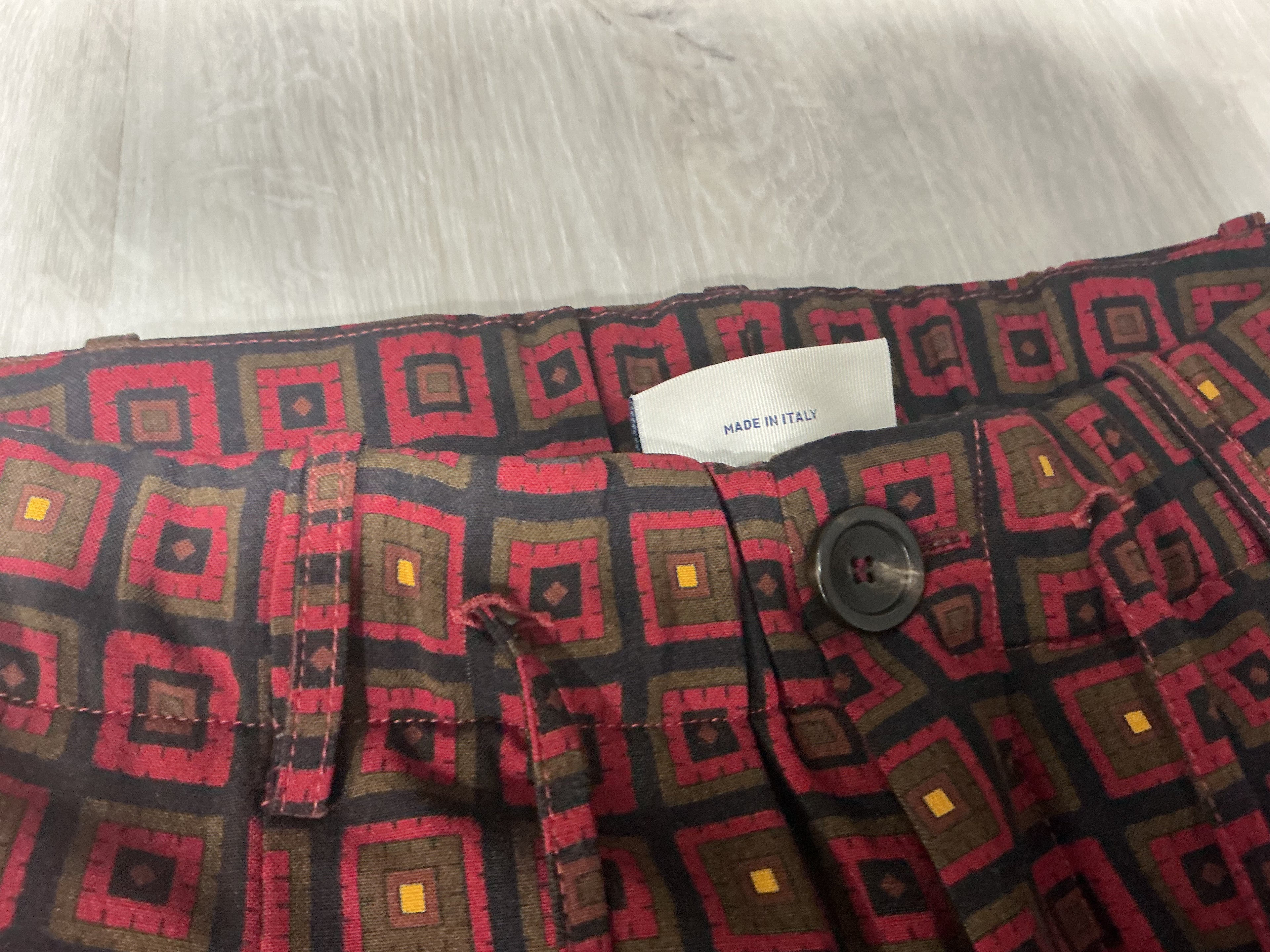 Pantalone Pierre Louis Mascia Lana Geometrico Rosso Scuro [Preloved]