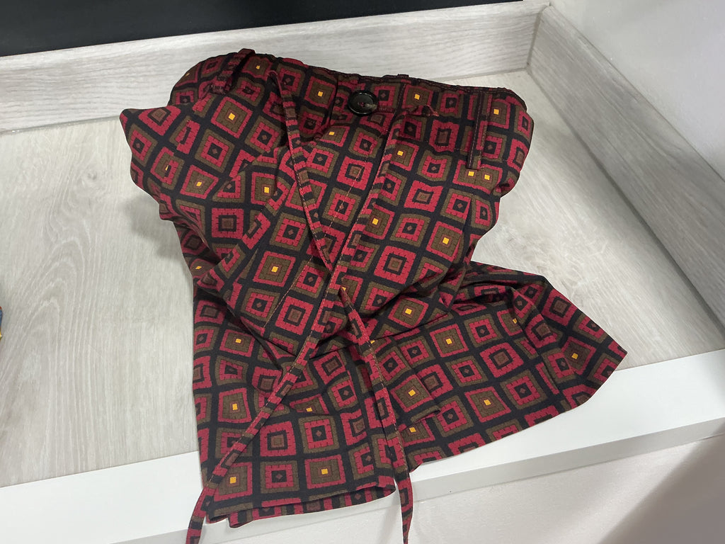 Pantalone Pierre Louis Mascia Lana Geometrico Rosso Scuro [Preloved]