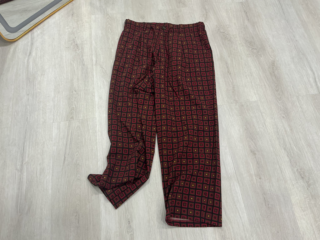 Pantalone Pierre Louis Mascia Lana Geometrico Rosso Scuro [Preloved]