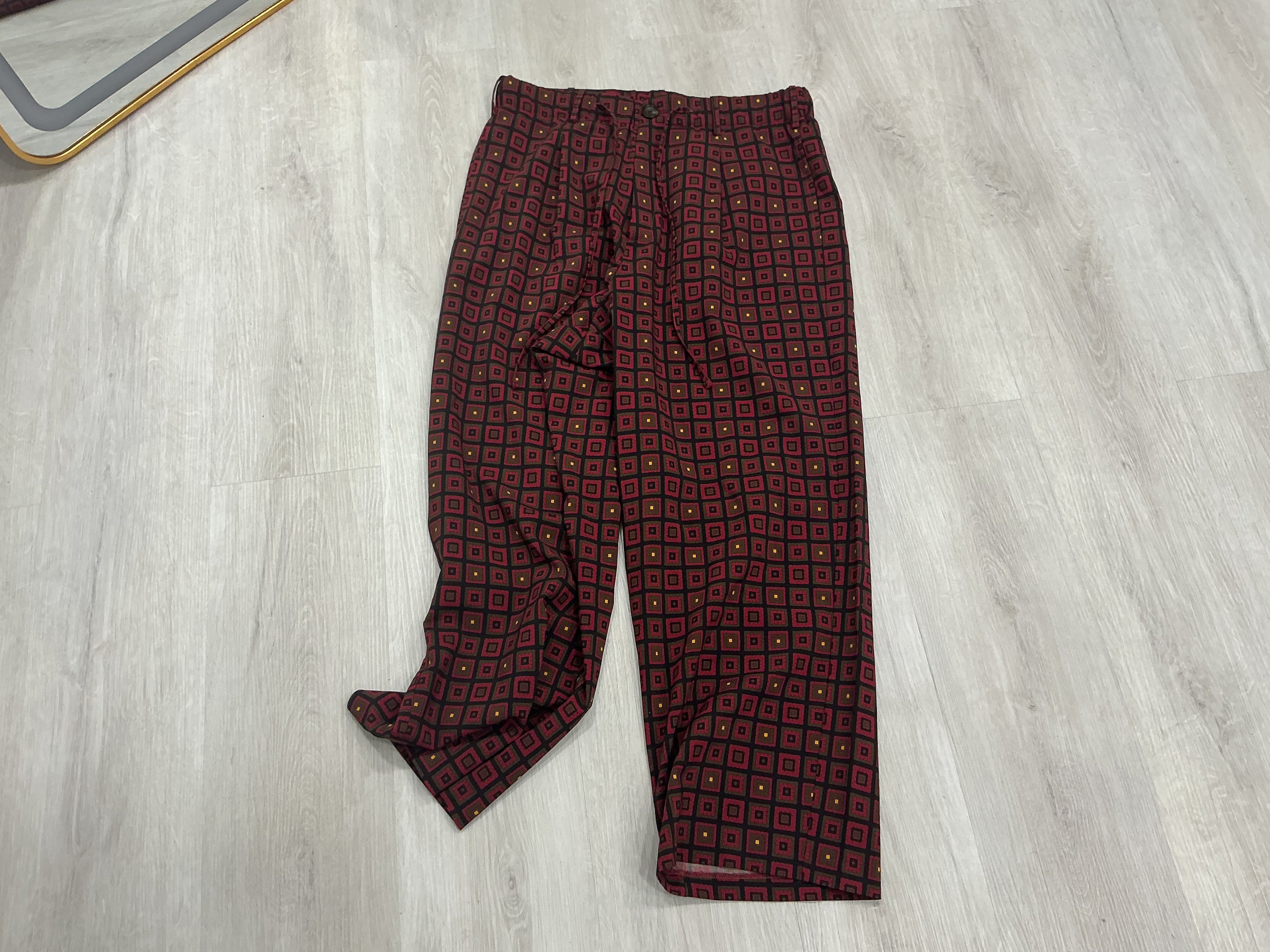 Pantalone Pierre Louis Mascia Lana Geometrico Rosso Scuro [Preloved]