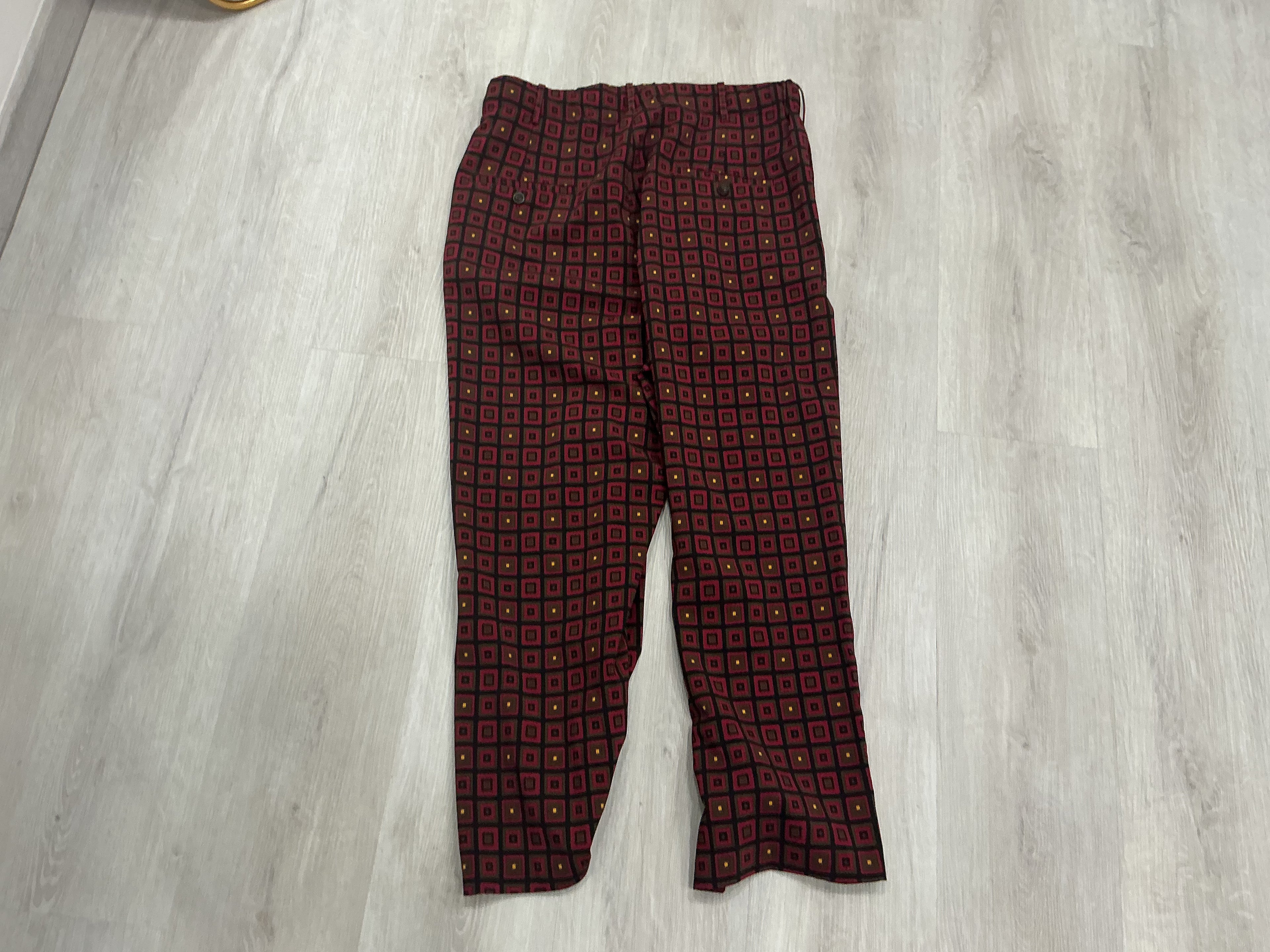 Pantalone Pierre Louis Mascia Lana Geometrico Rosso Scuro [Preloved]