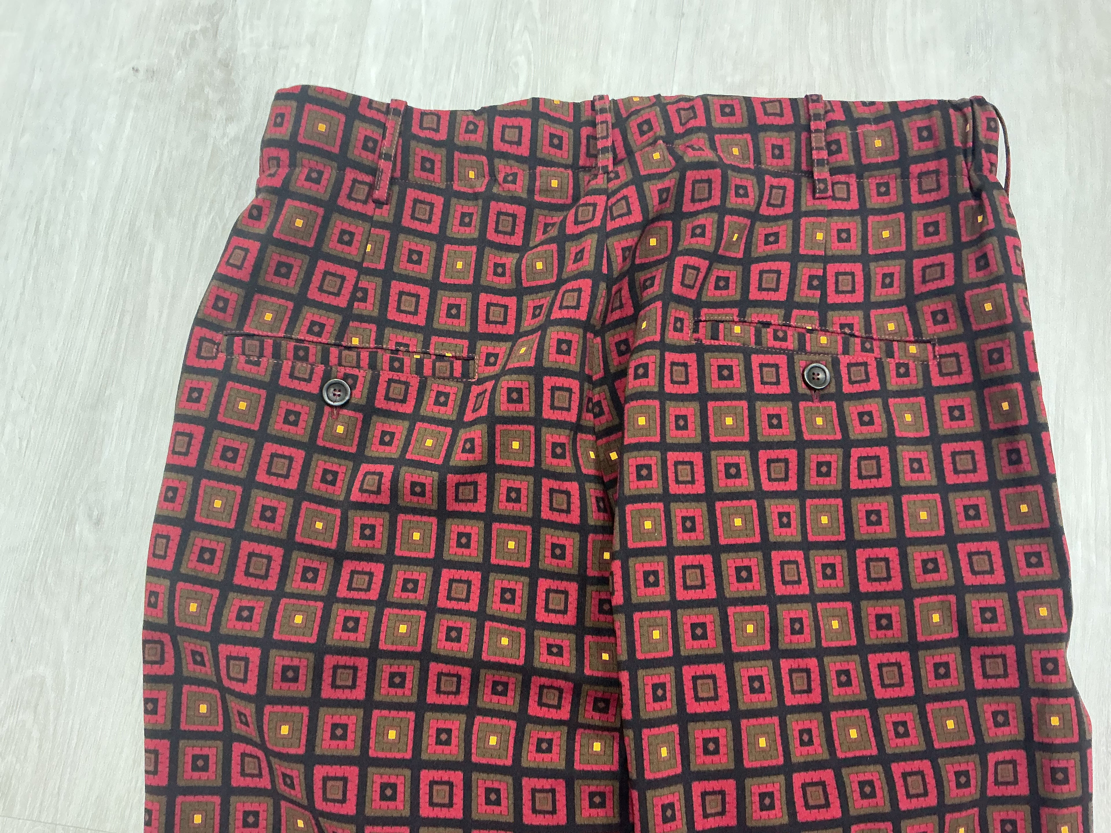 Pantalone Pierre Louis Mascia Lana Geometrico Rosso Scuro [Preloved]