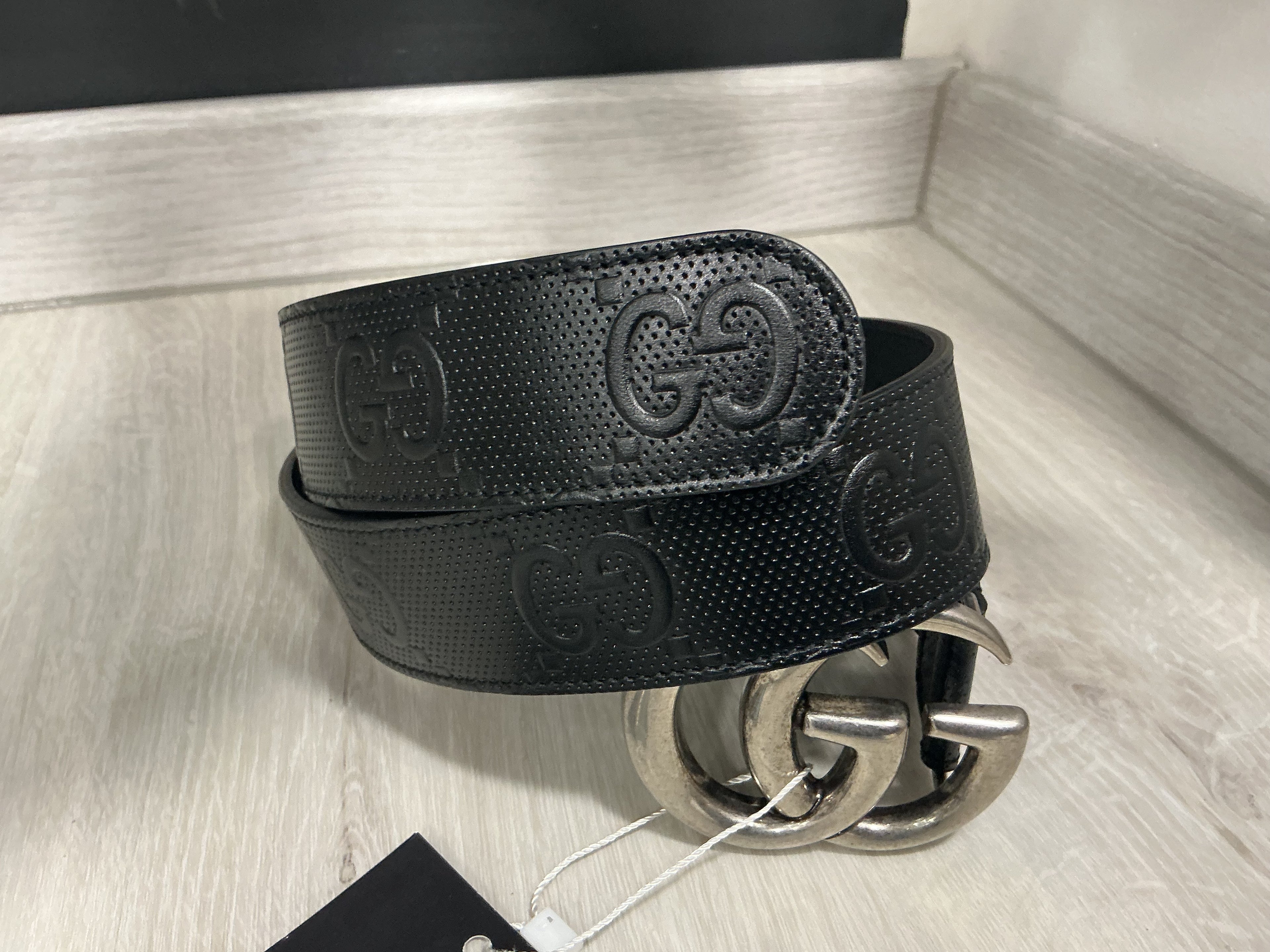 Cintura Gucci GG Marmont nera
