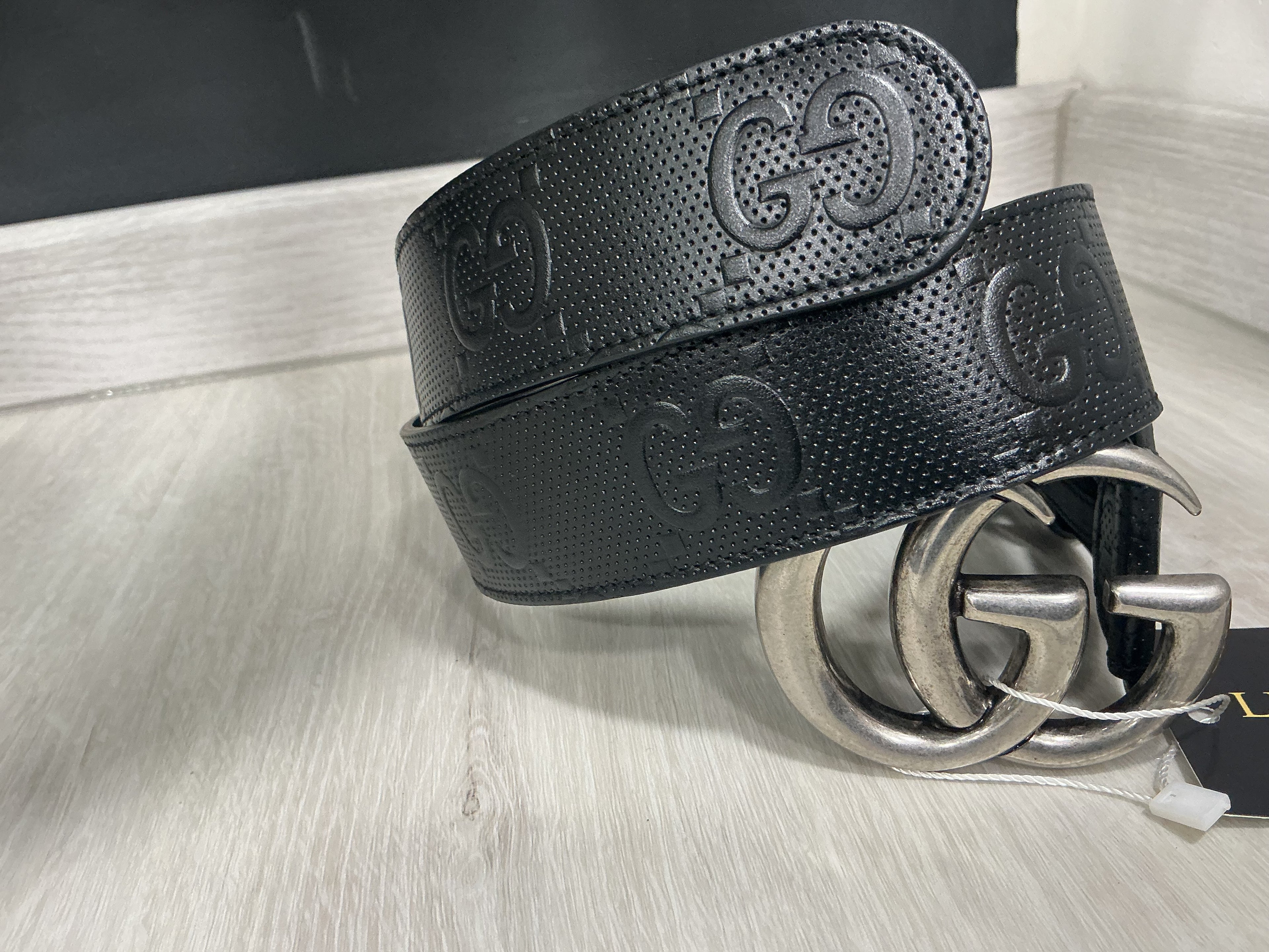Cintura Gucci GG Marmont nera
