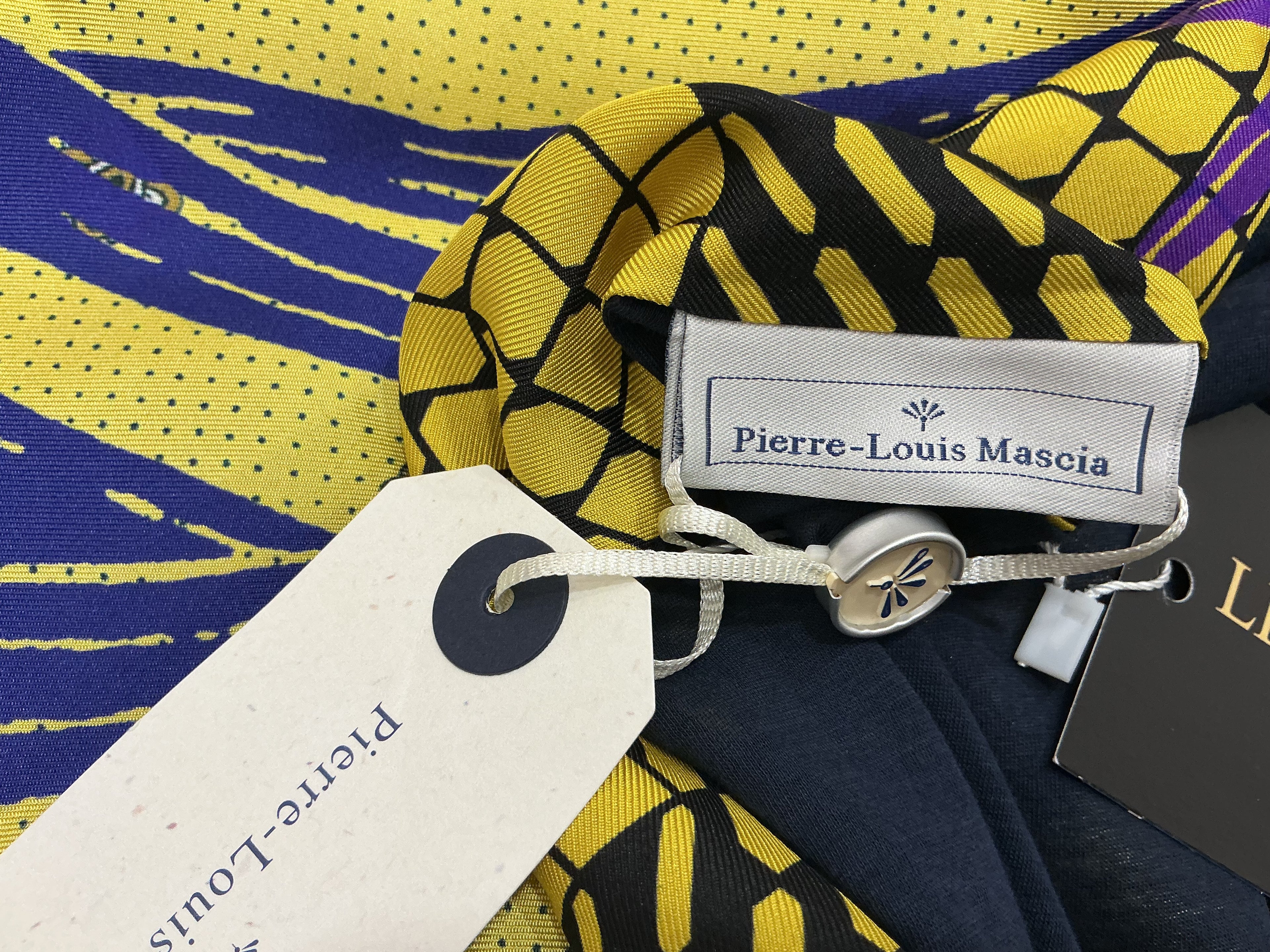 Sciarpa Pierre Louis Mascia Seta/Cotone Double-Face Blu [Preloved]
