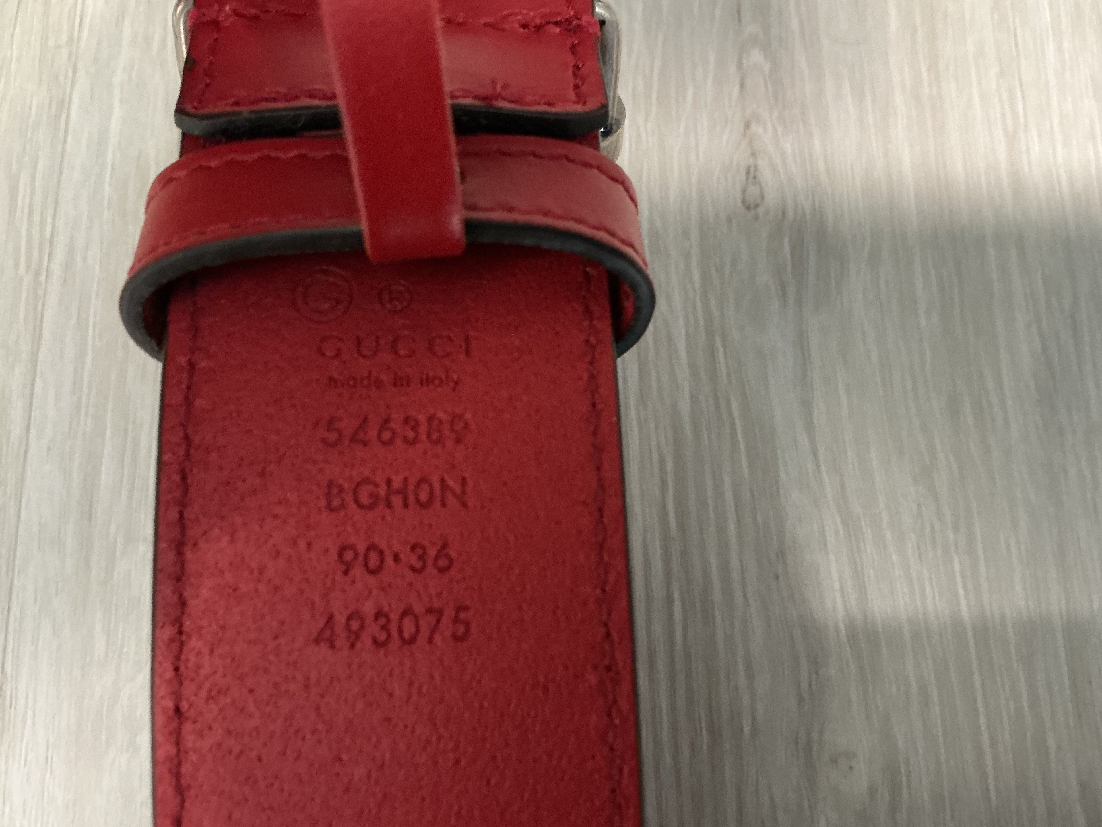 Cintura Gucci rossa in pelle