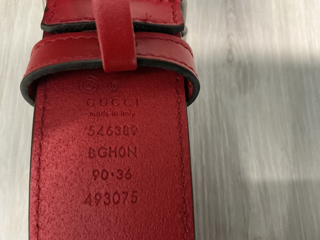 Cintura Gucci rossa in pelle