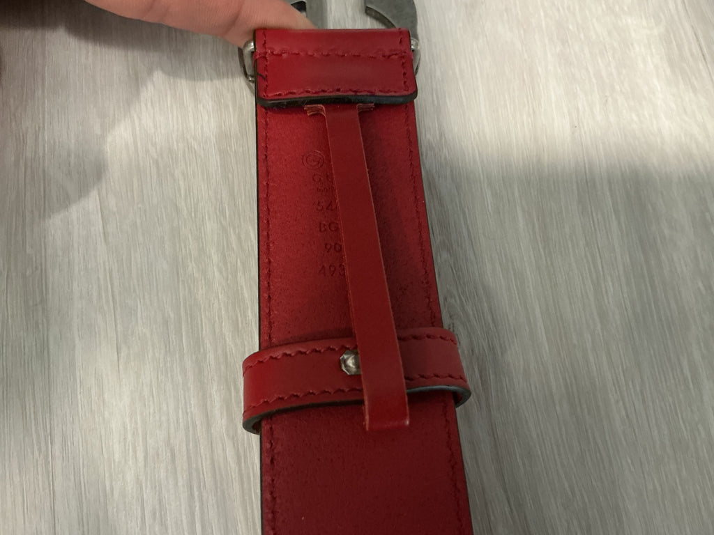 Cintura Gucci rossa in pelle