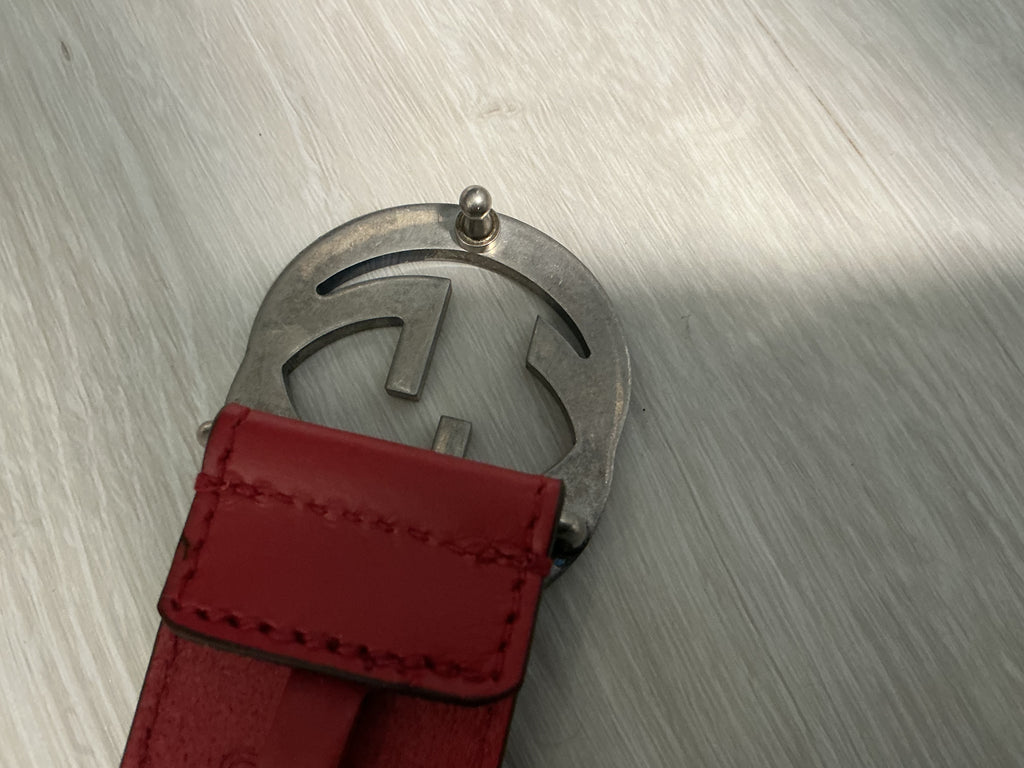 Cintura Gucci rossa in pelle
