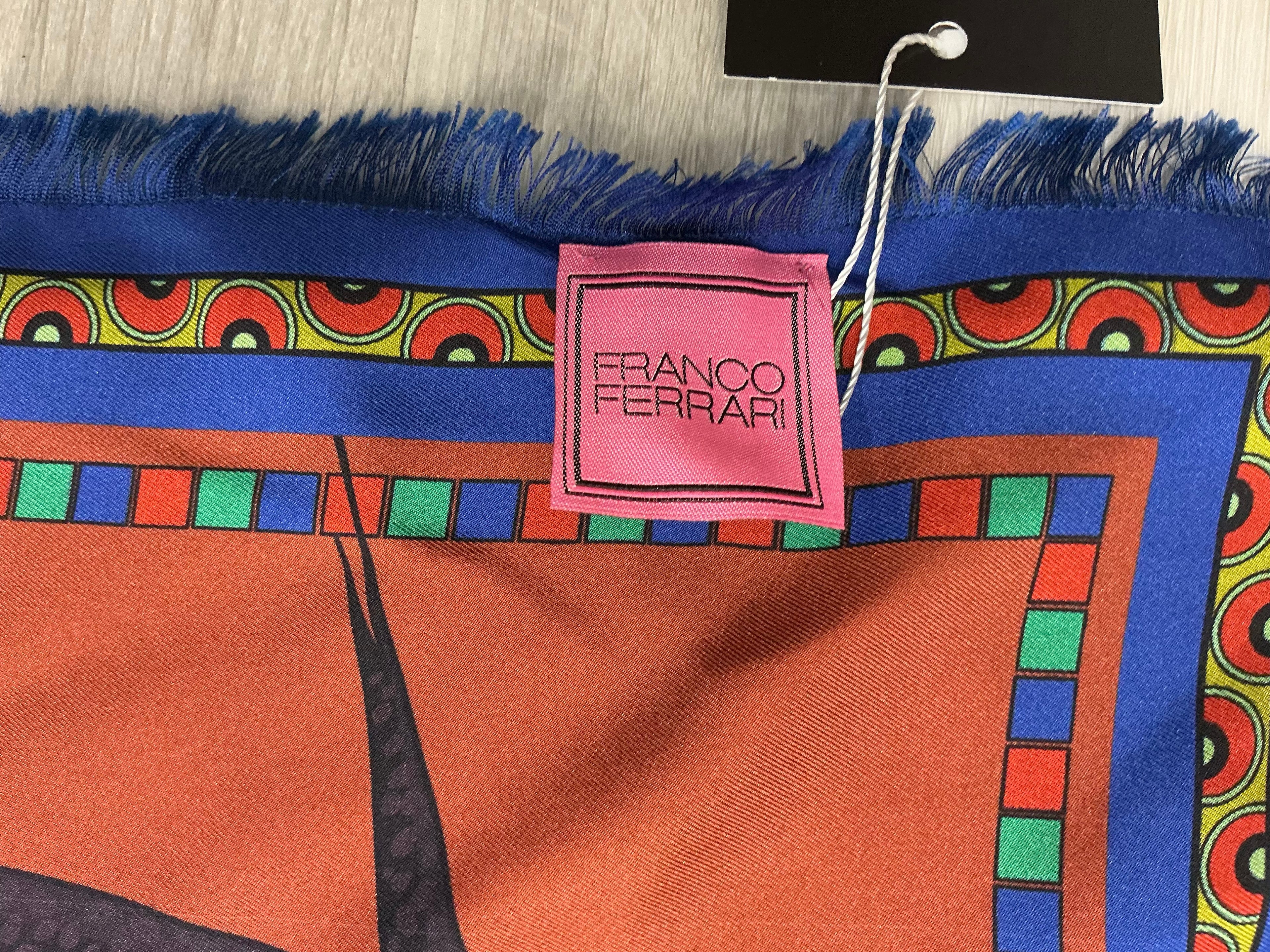 Foulard Franco Ferrari in Seta 90x90 Double Face [Preloved]