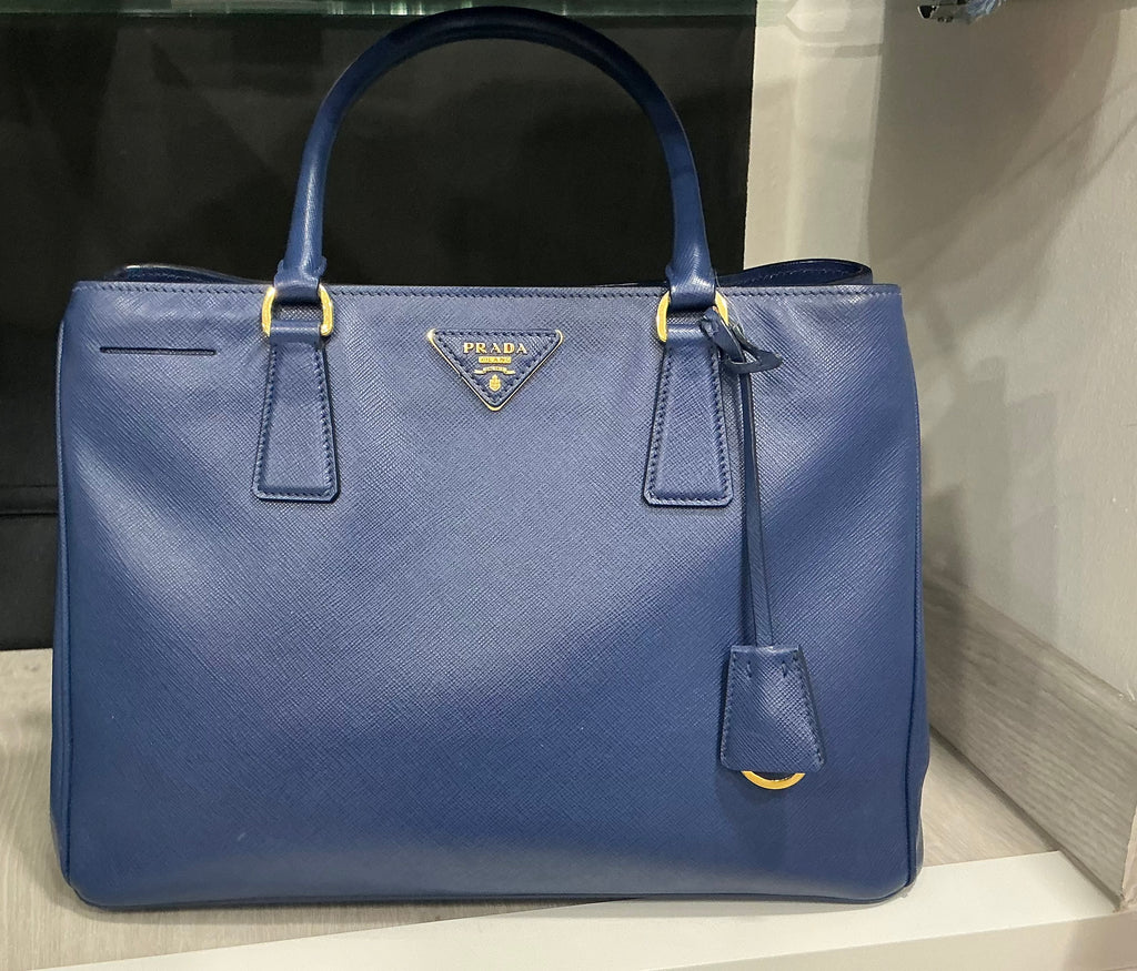 Borsa Prada Galleria in Pelle Blu con Tracolla [Preloved]