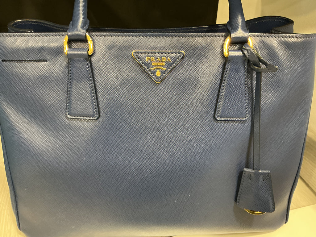 Borsa Prada Galleria in Pelle Blu con Tracolla [Preloved]