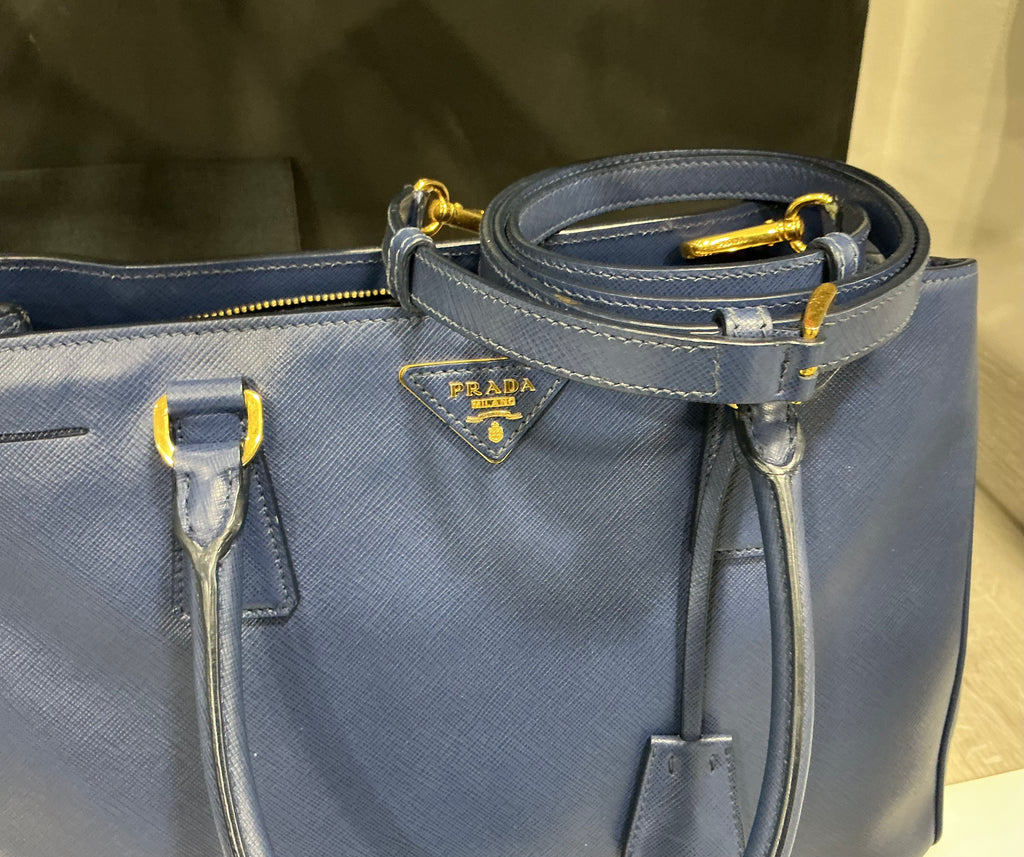 Borsa Prada Galleria in Pelle Blu con Tracolla [Preloved]