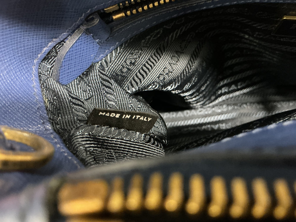 Borsa Prada Galleria in Pelle Blu con Tracolla [Preloved]