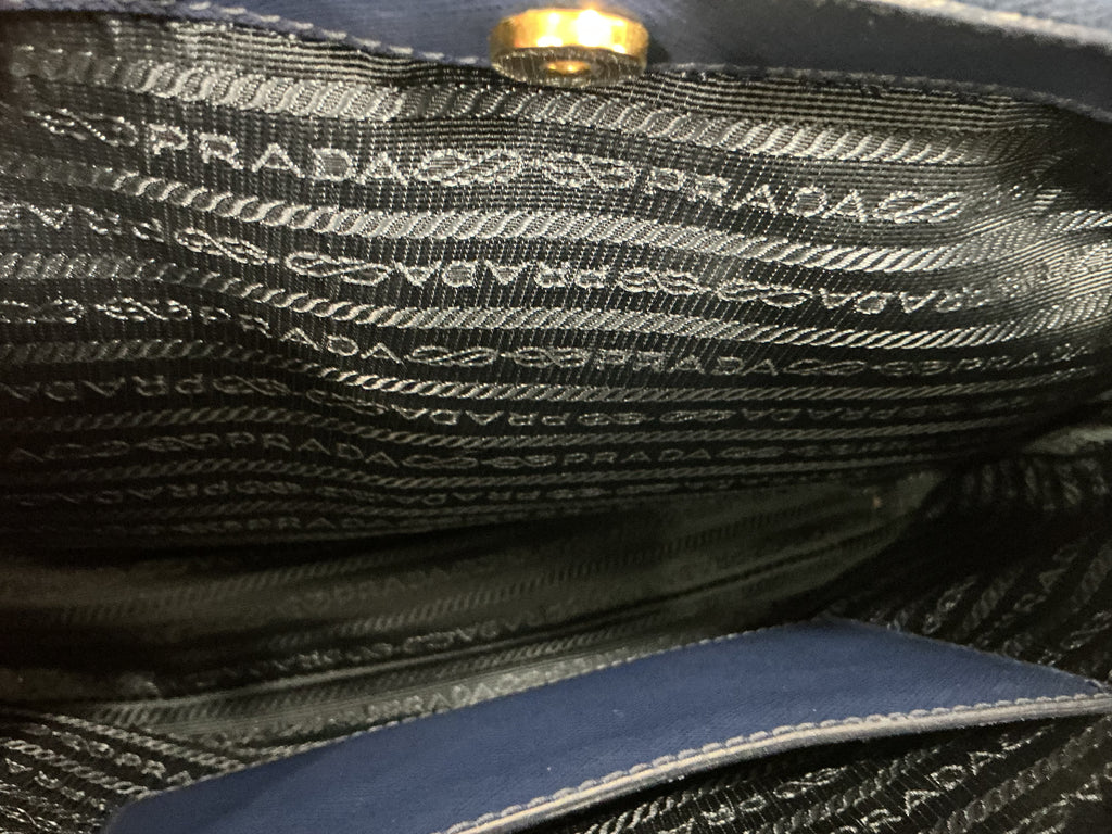 Borsa Prada Galleria in Pelle Blu con Tracolla [Preloved]