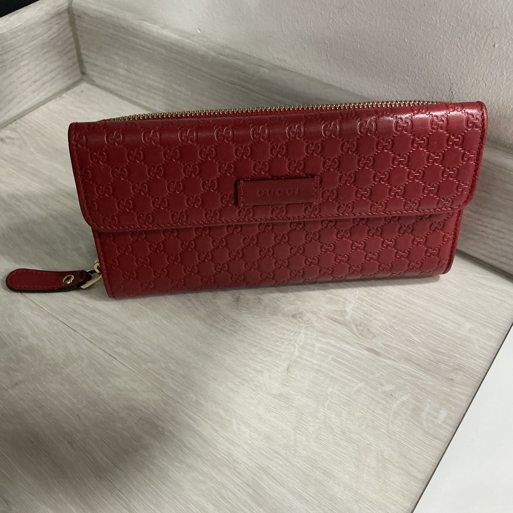 Portafoglio Gucci in pelle Guccissima bordeaux [Preloved]
