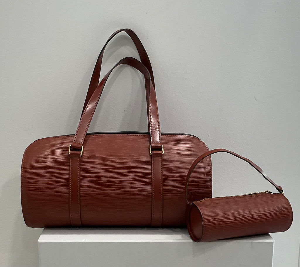 Borsa Louis Vuitton Epi Soufflot in Pelle Kenya Brown con Pochette  [Preloved]