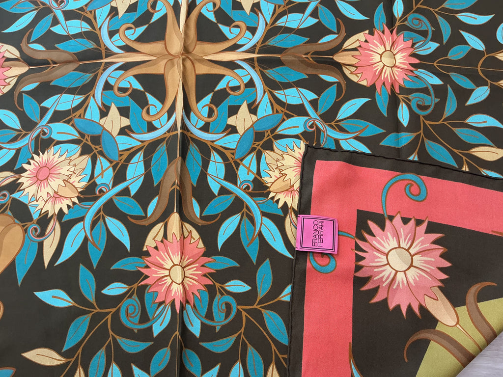 Foulard in Seta 100% Franco Ferrari Nuovo senza Cartellino
