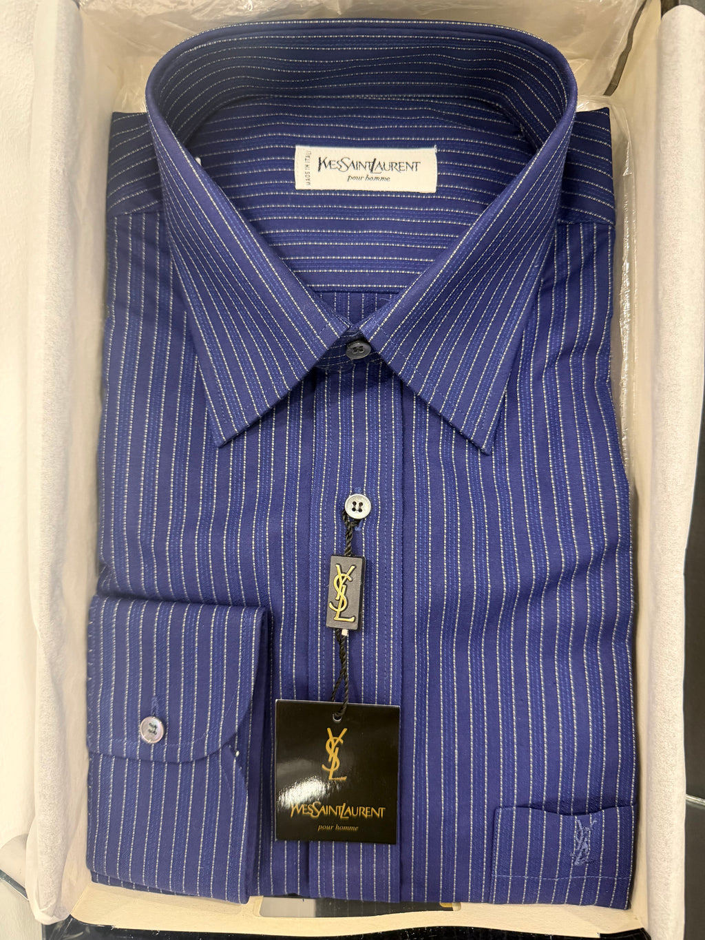 Camicia Yves Saint Laurent Vintage in Cotone Nuova con Scatola