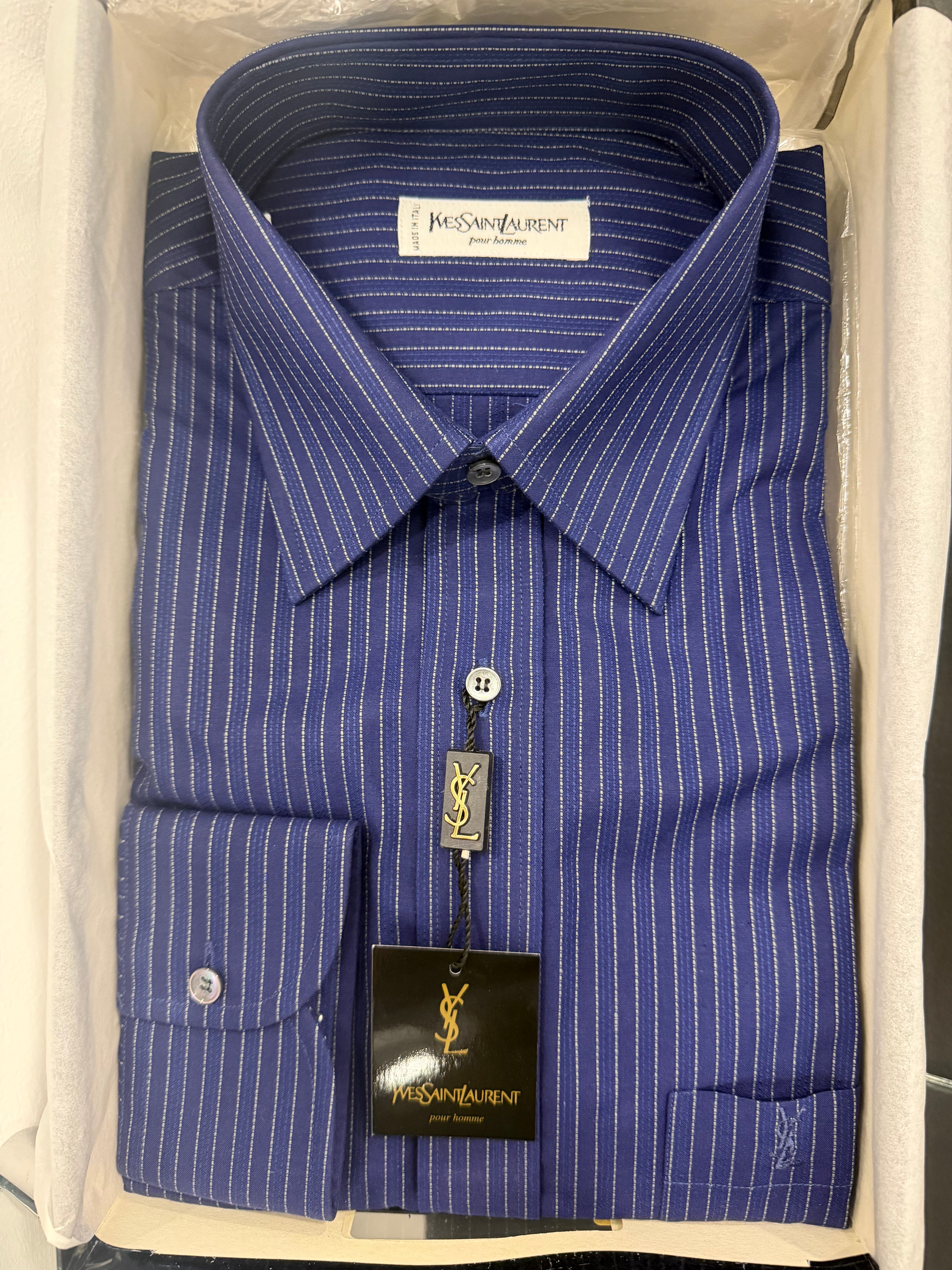 Camicia Yves Saint Laurent Vintage in Cotone Nuova con Scatola