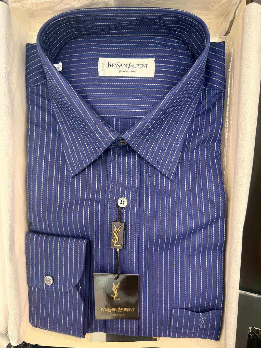 Camicia Yves Saint Laurent Vintage in Cotone Nuova con Scatola
