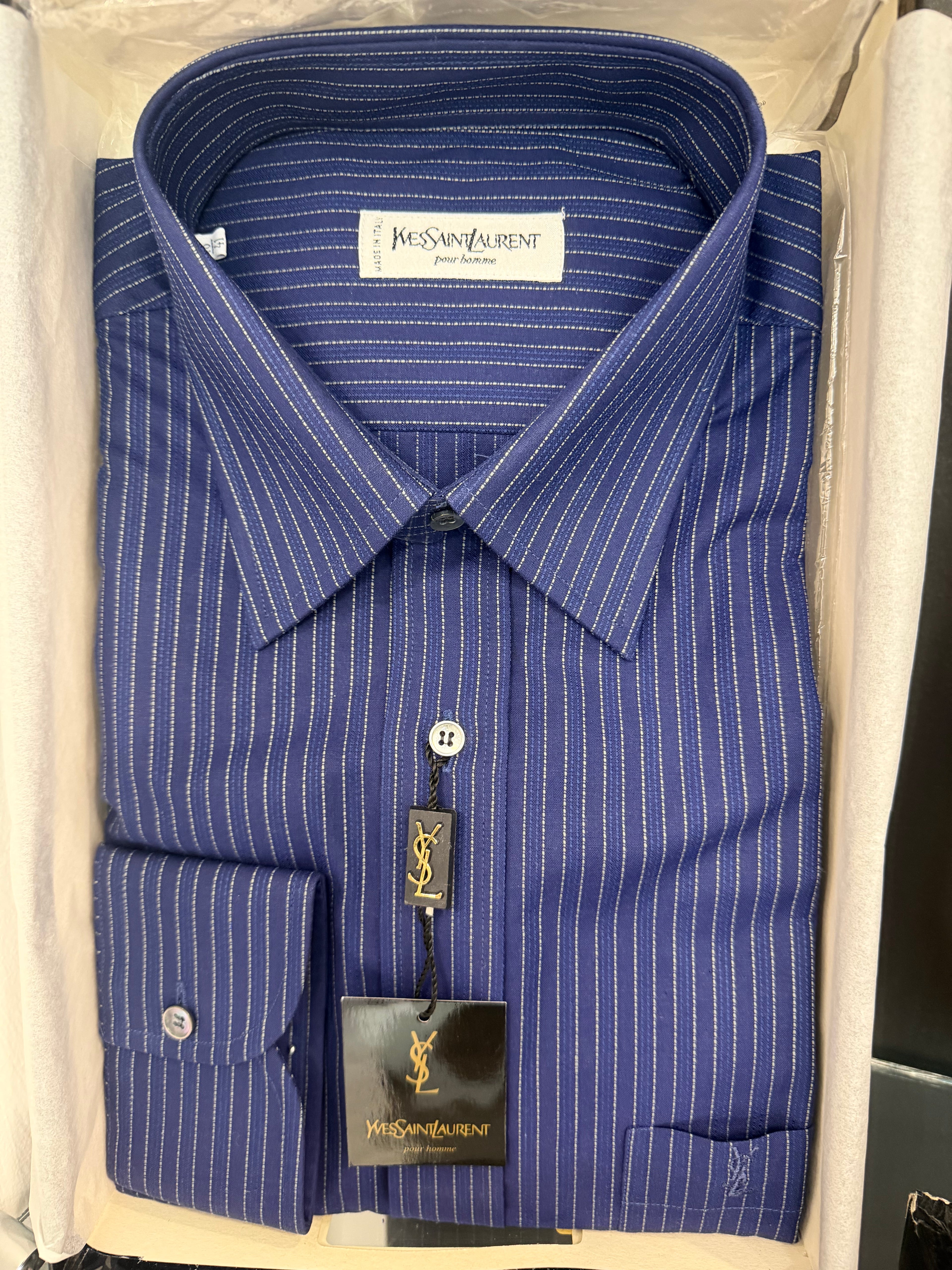 Camicia Yves Saint Laurent Vintage in Cotone Nuova con Scatola
